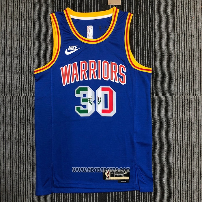 Camiseta Golden State Warriors Stephen Curry #30 Classic Royal Special Mexico Edition Azul